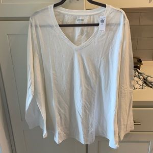 NWT old navy long sleeve white top